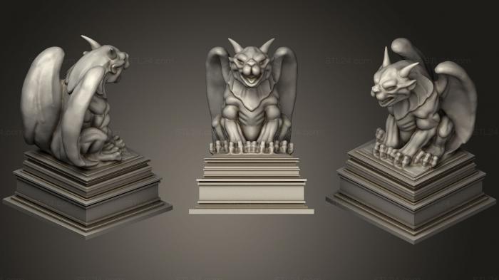 Статуэтки грифоны и драконы (Горгульи, STKG_0143) 3D модель для ЧПУ станка